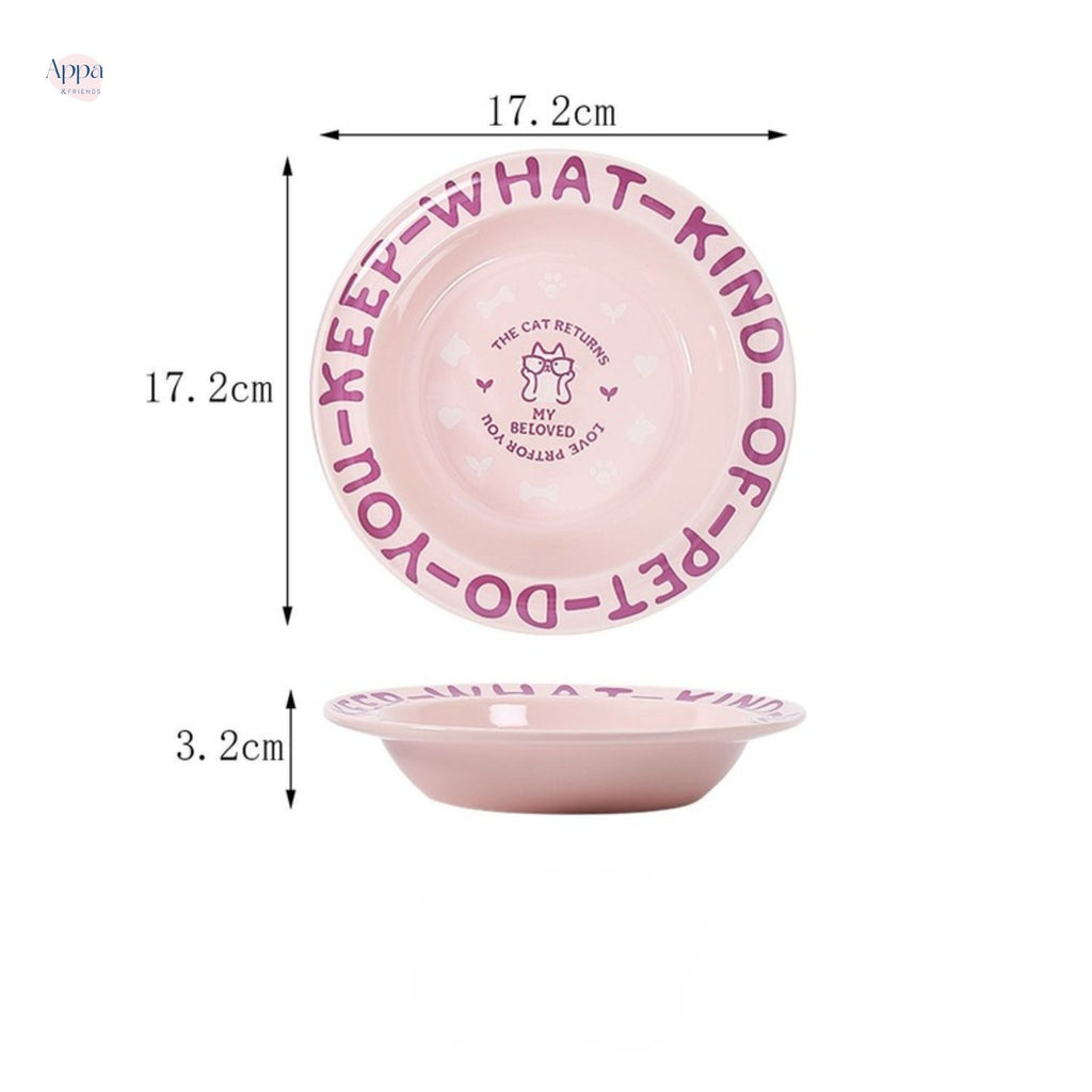 Creative Cartoon Edge Protection UFO Plate Household Ceramic Pet Bowl Cat Bowl Dog Bowl Pet Supplies Food Basin Cat Rice Bowl