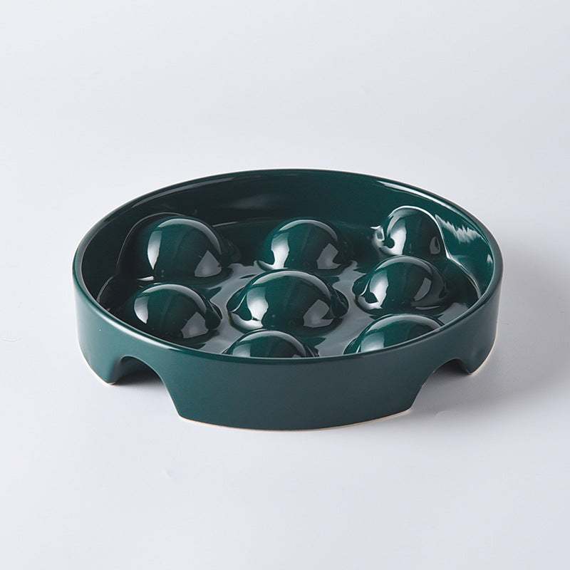 Ball-shaped Slow-eating Bowl for Dogs Ceramic Slow-eating Bowl for Anti-choking Slow-eating Cat Bowl for Dogs Anti-overturning Protection for Cervical Vertebra Pet