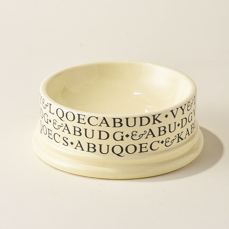 French Cat Bowl Korean Volcanic Cat Bowl Ceramic Pet Bowl Dog Bowl Water Bowl Large Diameter Easy Cleaning High Color Value Water Bowl
