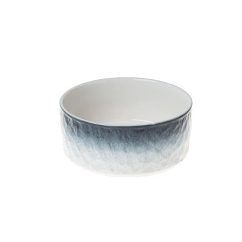 Stone pattern ceramic cat bowl double bowl dog bowl cat food bowl dog drinking cat food bowl pet food bowl integrated anti-knock
