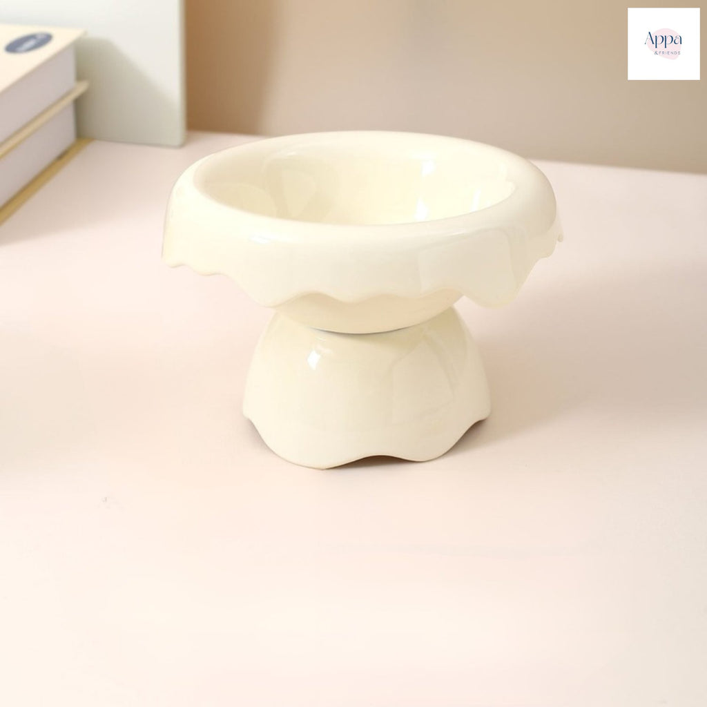 Petal cat bowl ceramic removable goblet cat food bowl cervical support dog food bowl pet supplies cat water feeding bowl