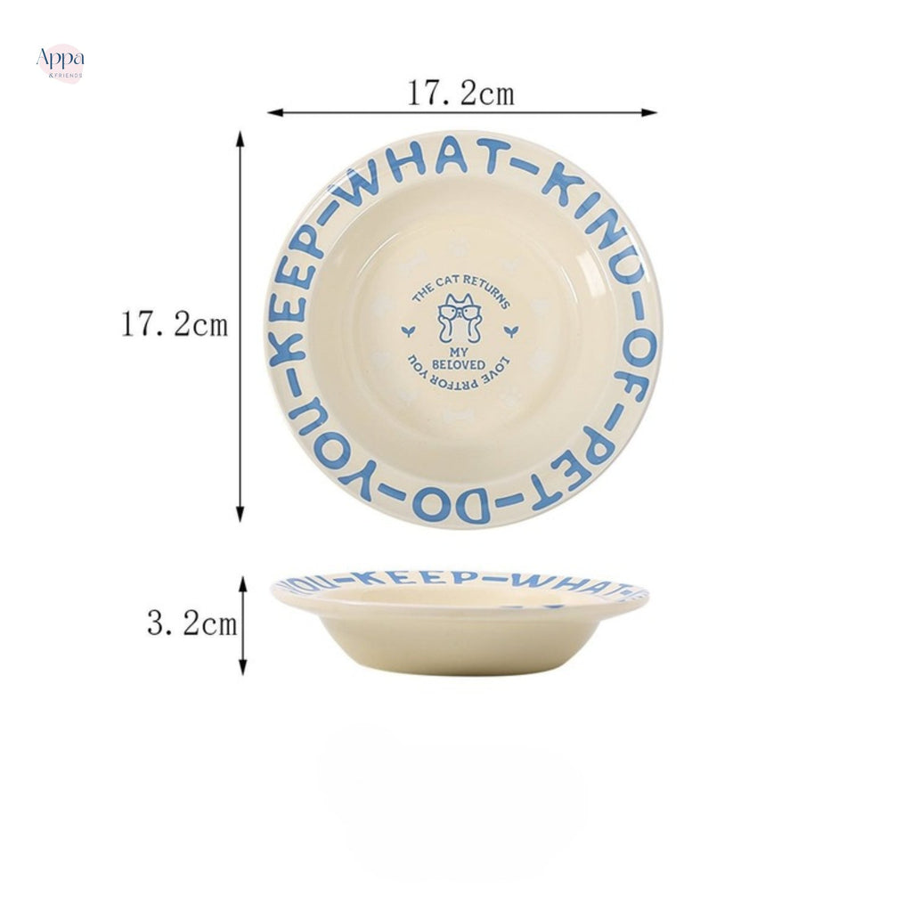 Creative Cartoon Edge Protection UFO Plate Household Ceramic Pet Bowl Cat Bowl Dog Bowl Pet Supplies Food Basin Cat Rice Bowl