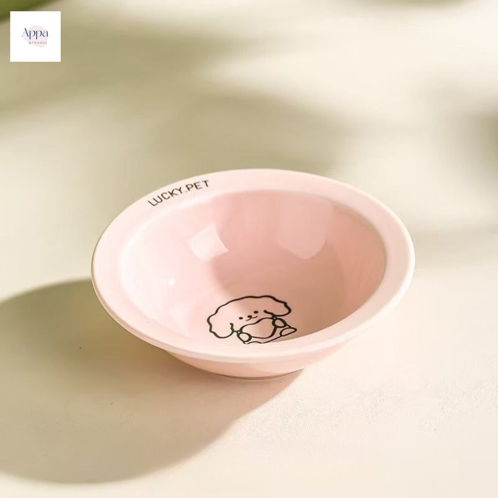 Creative Cartoon Flying Saucer Bowl with Bowl Rack Household Ceramic Pet Bowl Cat Food Bowl Dog Bowl High Beauty Value Cat and Dog Food Basin