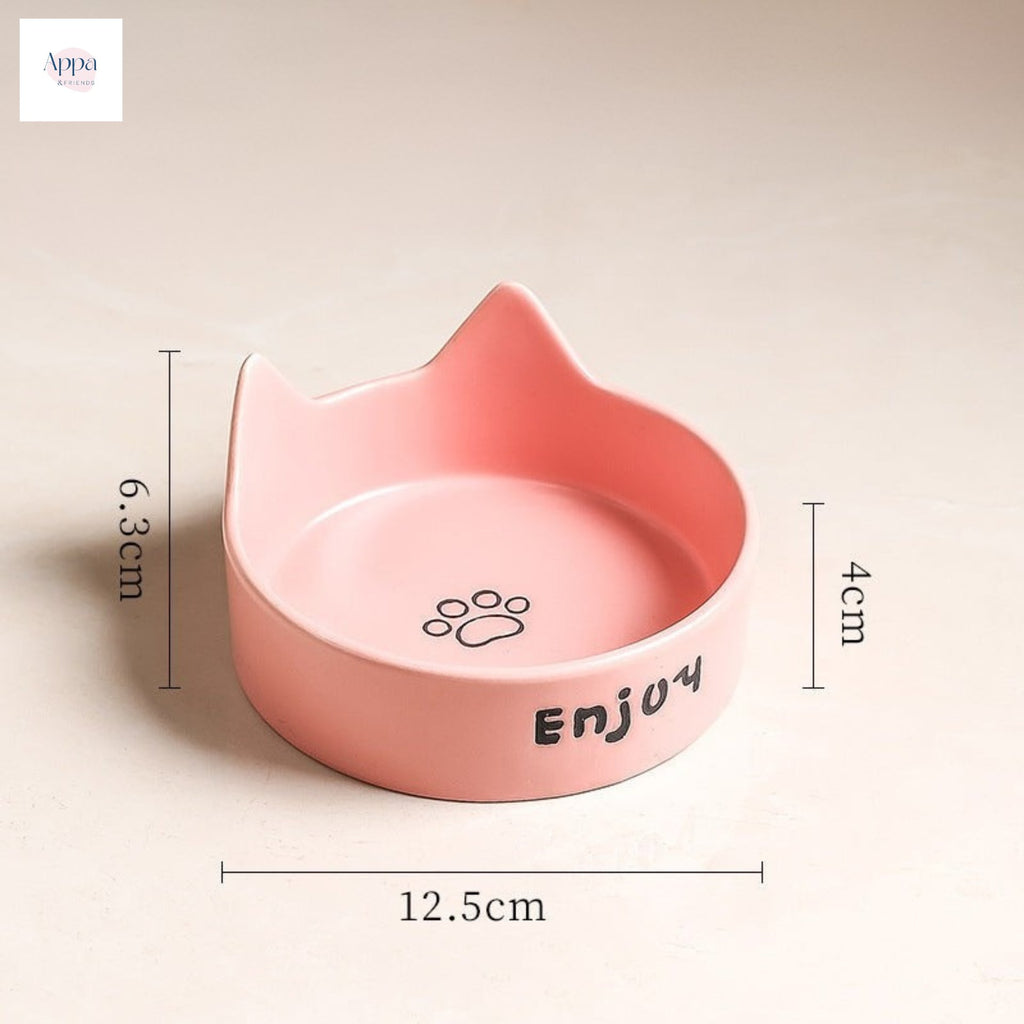 Cat Bowl Black Ceramic Dog Bowl Black Bowl Cat Food Bowl Dog Drink Cat Food Bowl Pet Water Bowl Anti-knock