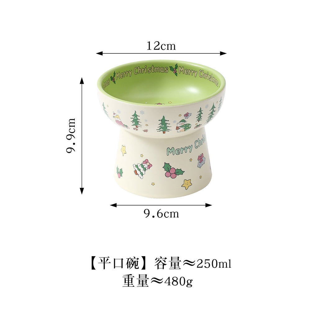 Creative Christmas Series Pet Bowl Household Cat Bowl Dog Bowl Cat Drinking Bowl Ceramic Dog Basin High-value Food Basin
