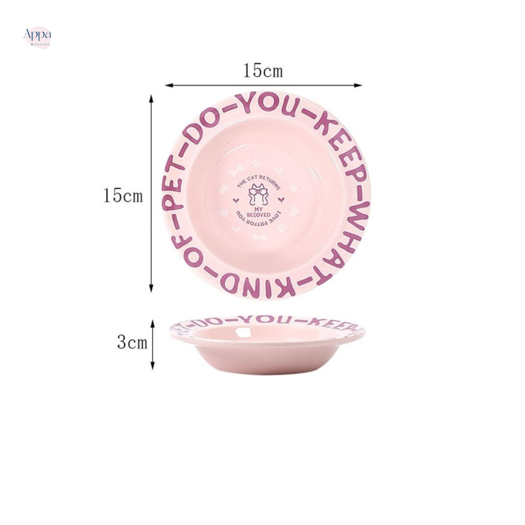 Creative Cartoon Edge Protection UFO Plate Household Ceramic Pet Bowl Cat Bowl Dog Bowl Pet Supplies Food Basin Cat Rice Bowl