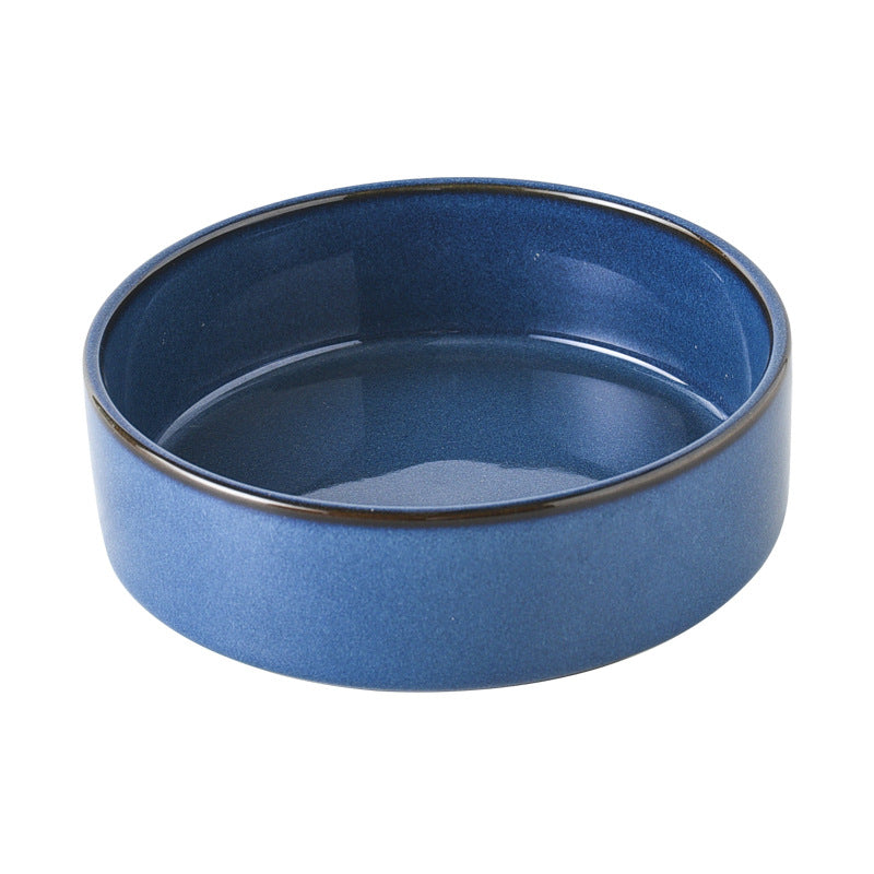 Japanese Style Kiln Change Ceramic Pet Cat Bowl Dog Bowl Medium Size Dog Puppy Slow Food Bowl Anti-choking Slow Food Bowl Anti-knock
