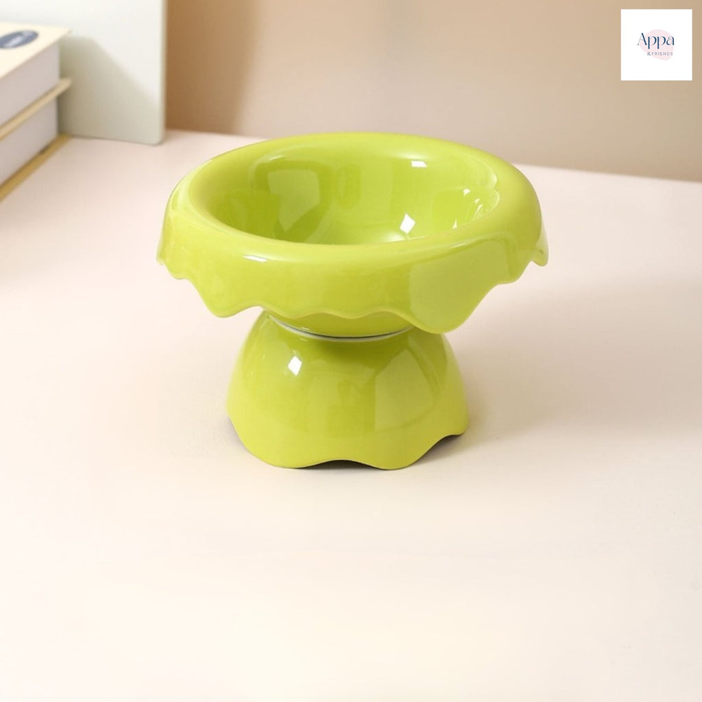 Petal cat bowl ceramic removable goblet cat food bowl cervical support dog food bowl pet supplies cat water feeding bowl