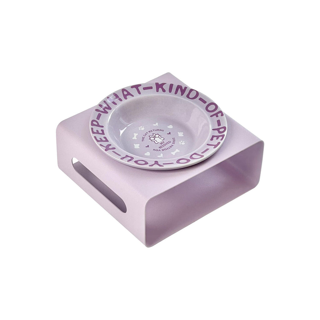 English flying saucer dish with square bowl rack creative pet bowl tall cat bowl dog basin cat food basin pet drinking bowl