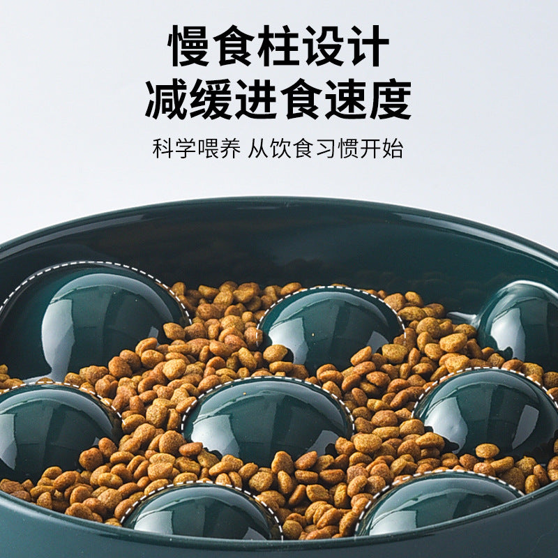 Ball-shaped Slow-eating Bowl for Dogs Ceramic Slow-eating Bowl for Anti-choking Slow-eating Cat Bowl for Dogs Anti-overturning Protection for Cervical Vertebra Pet