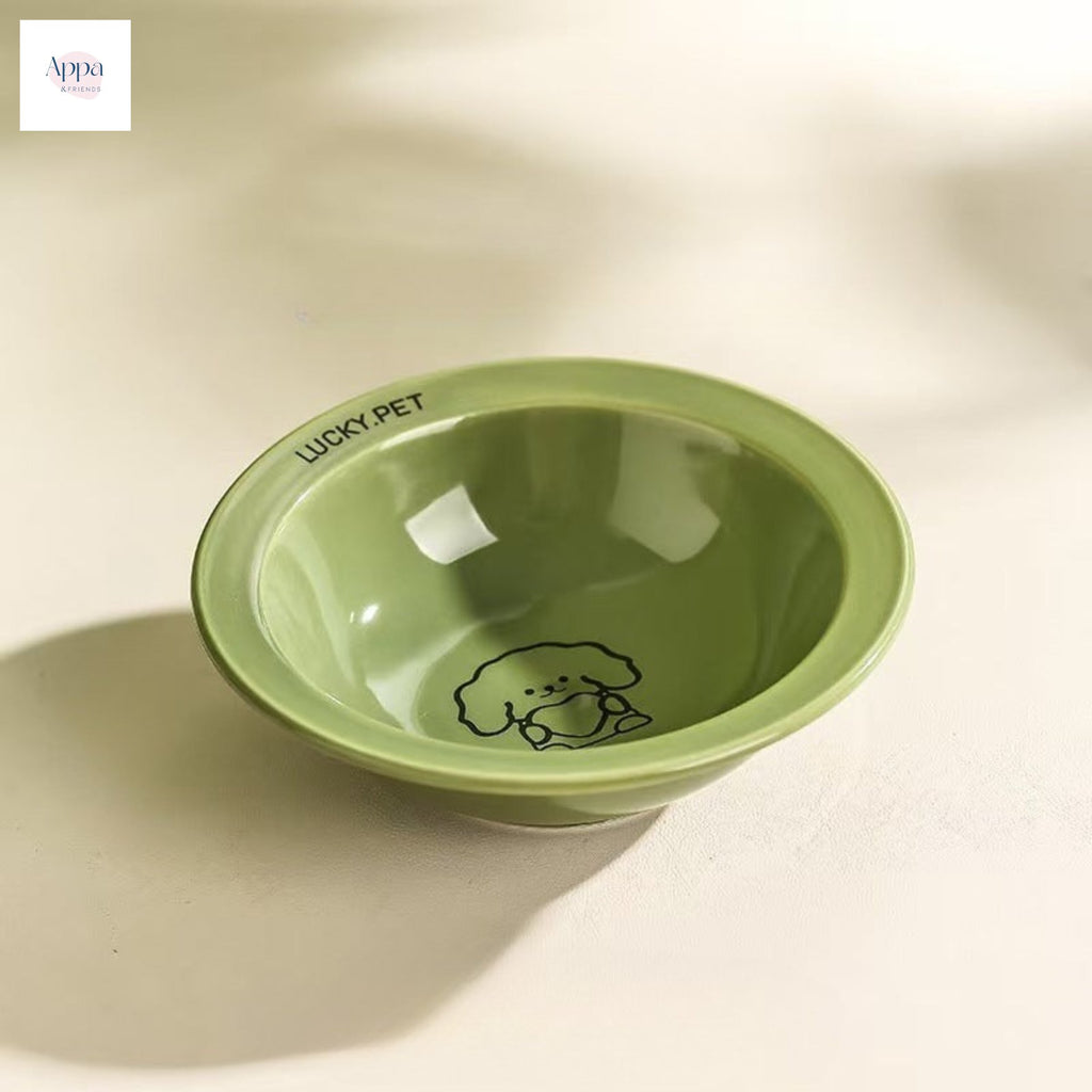 Creative Cartoon Flying Saucer Bowl with Bowl Rack Household Ceramic Pet Bowl Cat Food Bowl Dog Bowl High Beauty Value Cat and Dog Food Basin