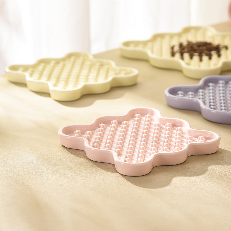 Pet Supplies Cat Rice Bowl Cat Licking Plate Dog Food Basin Cat Bowl Dog Bowl Cat Food Ceramic Plate Pet Bowl