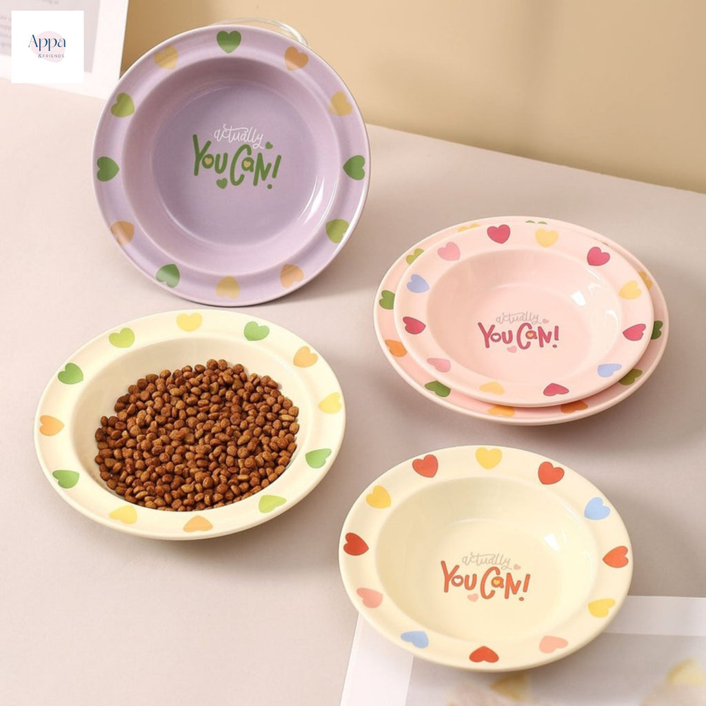 Creative Cartoon Edge Protection UFO Plate Household Ceramic Pet Bowl Cat Bowl Dog Bowl Pet Supplies Food Basin Cat Rice Bowl
