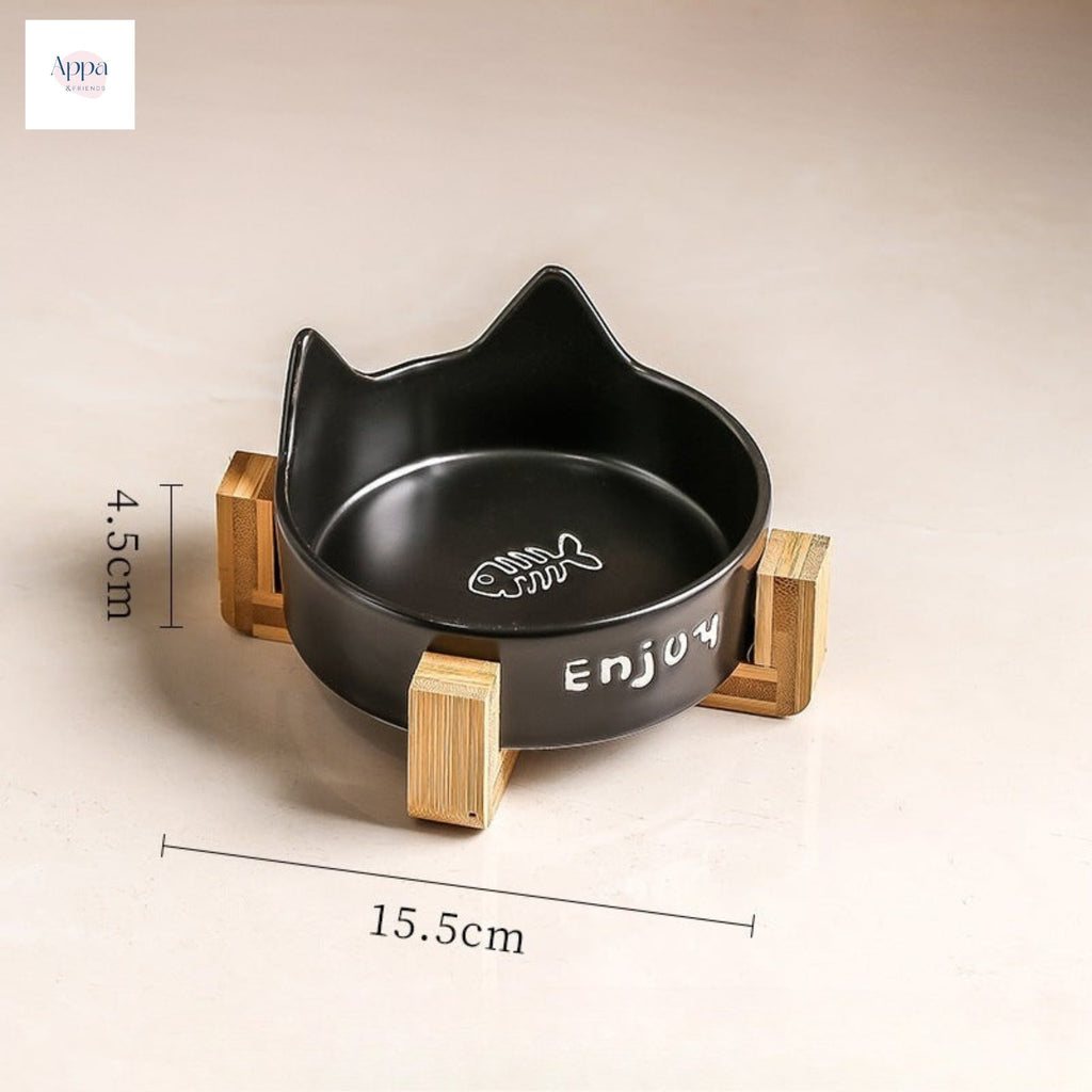 Cat Bowl Black Ceramic Dog Bowl Black Bowl Cat Food Bowl Dog Drink Cat Food Bowl Pet Water Bowl Anti-knock