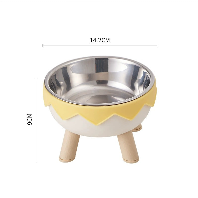 Pet Stainless Steel Bowl High Foot Cat Bowl Cartoon Neck Protection Anti-knock Pet Eatware Dog Cat Water Bowl Free Shipping