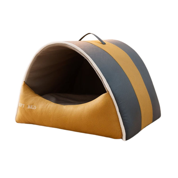 Modern Colour Block Semi-Enclosed Pet Bed