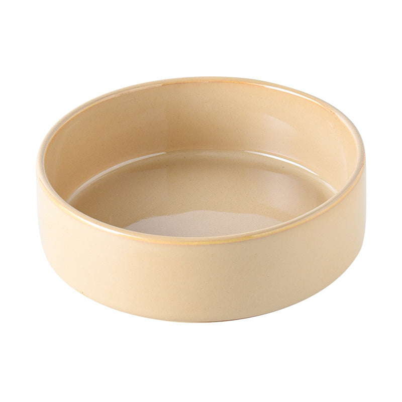 Japanese Style Kiln Change Ceramic Pet Cat Bowl Dog Bowl Medium Size Dog Puppy Slow Food Bowl Anti-choking Slow Food Bowl Anti-knock
