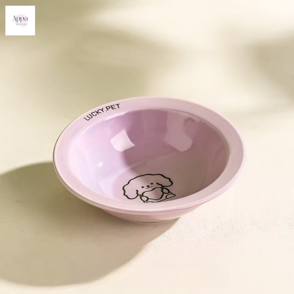 Creative Cartoon Flying Saucer Bowl with Bowl Rack Household Ceramic Pet Bowl Cat Food Bowl Dog Bowl High Beauty Value Cat and Dog Food Basin