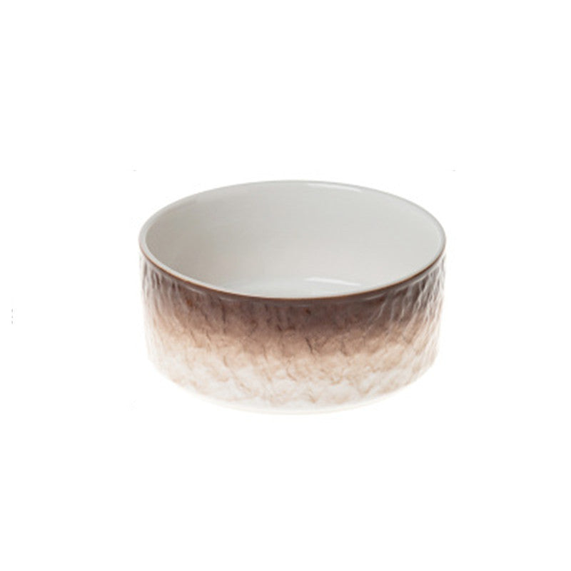 Stone pattern ceramic cat bowl double bowl dog bowl cat food bowl dog drinking cat food bowl pet food bowl integrated anti-knock