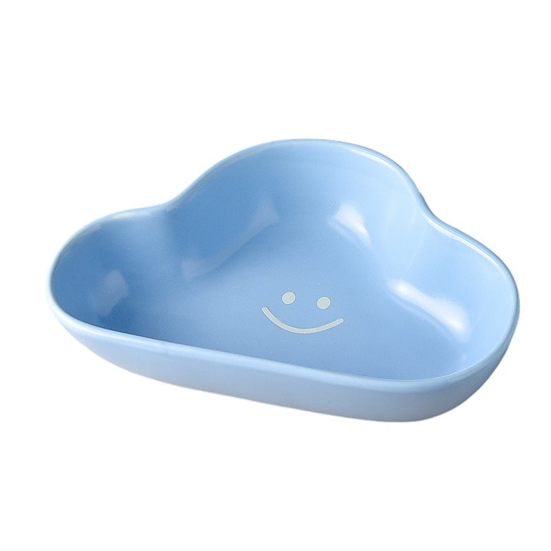 Pet supplies ceramic bowl dog bowl cat food bowl cat rice bowl water bowl clouds three-color bowl rice bowl dog food bowl