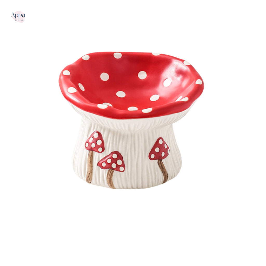 Creative Mushroom-shaped Tall Pet Bowl Cappy Cat Bowl Dog Bowl Household Cat and Dog Food Basin Drinking Bowl Cat Rice Bowl