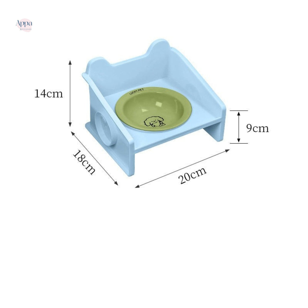 Creative Cartoon Flying Saucer Bowl with Leak-proof Bowl Rack Household Cute Pet Bowl Ceramic Cat Bowl Dog Bowl Anti-knock Water Bowl