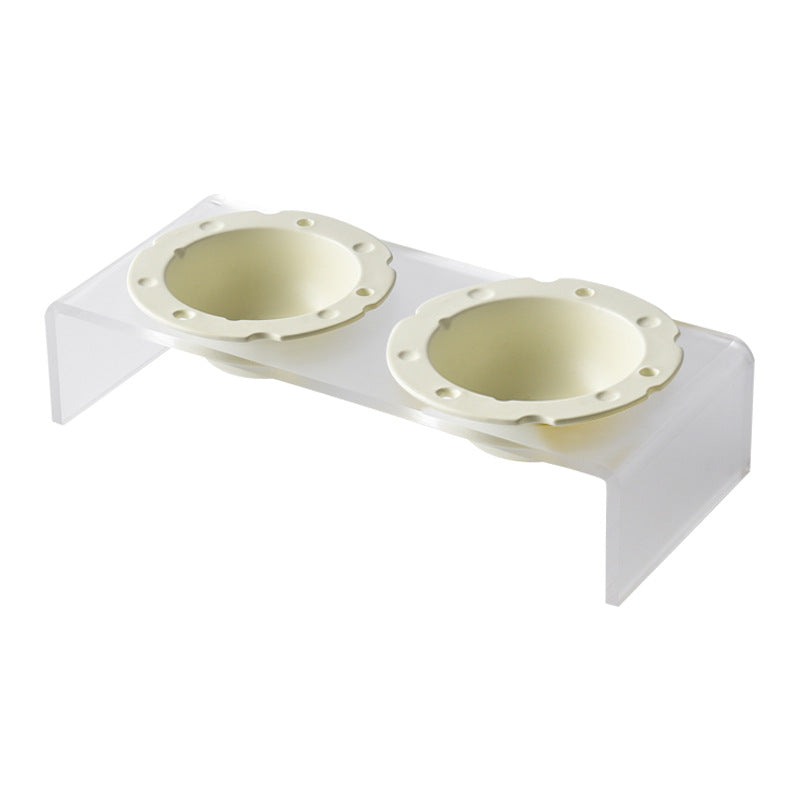 Acrylic cat bowl rack double Bowl cheese creative pet bowl ceramic dog bowl protective cervical spine cat food bowl small dog bowl
