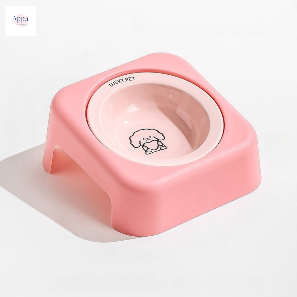 Creative Cartoon Flying Saucer Bowl with Bowl Rack Household Ceramic Pet Bowl Cat Food Bowl Dog Bowl High Beauty Value Cat and Dog Food Basin