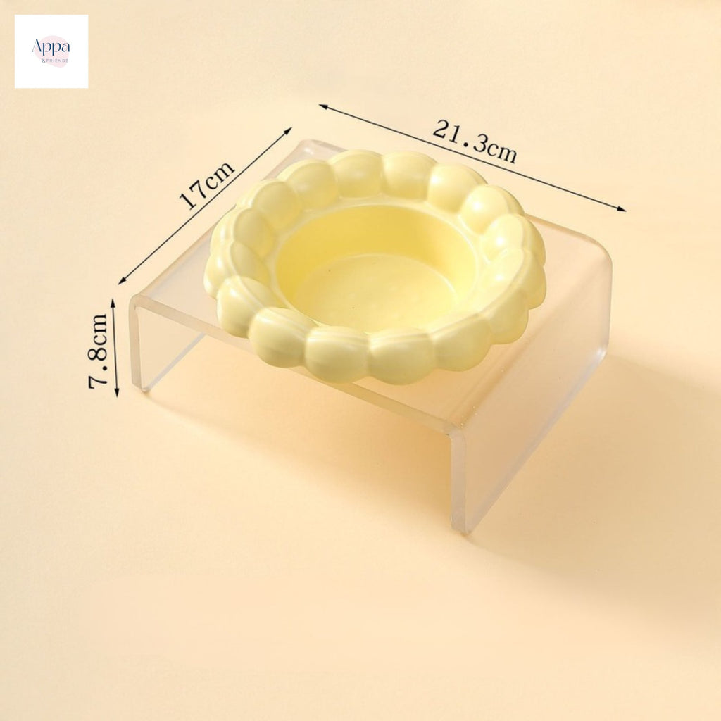 Creative Biscuit Bowl with acrylic rack Household Pet Bowl High-foot Cat Bowl Cat and Dog Supplies Food Basin Dog Bowl Anti-knock