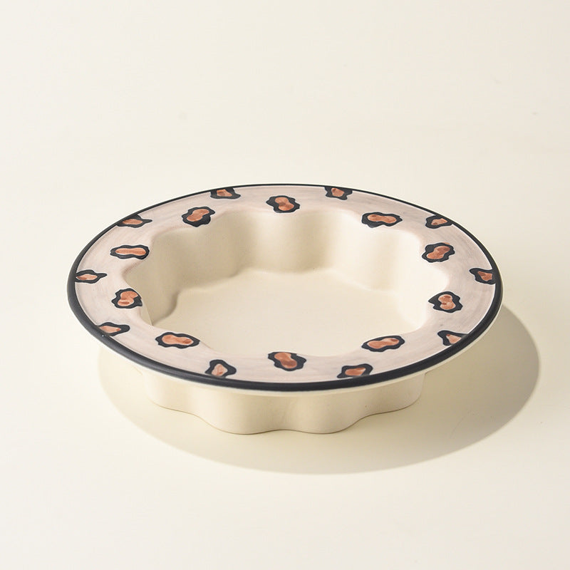 Lace cat bowl anti-black chin canned cat food bowl ceramic dog food bowl cat anti-knock water feeding bowl pet supplies