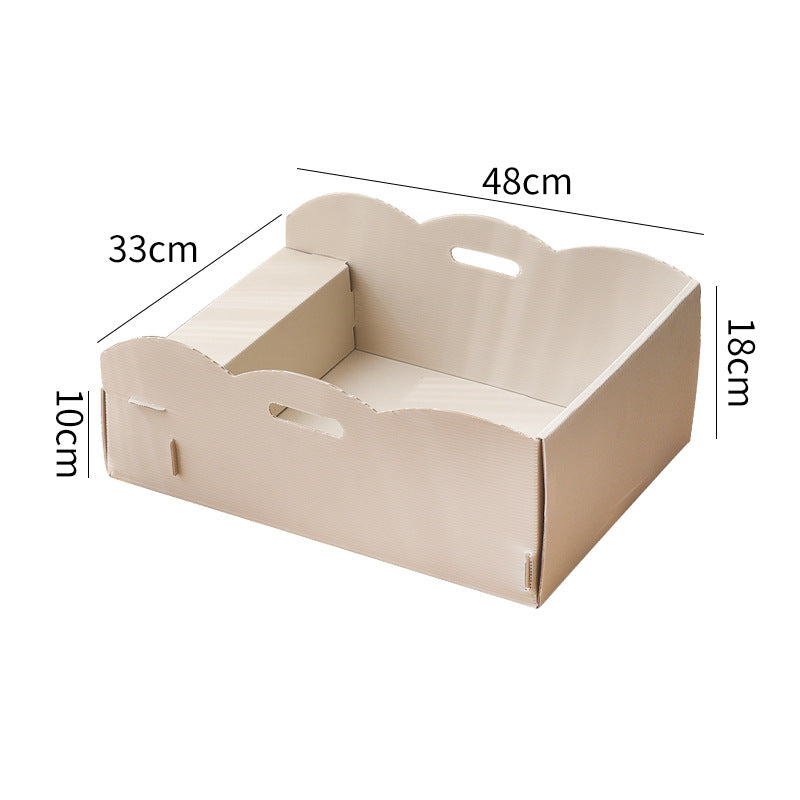 Creative Hand Fold Cat Litter Box Large Open Semi-closed Cat Toilet Anti-splash Cat Litter Box Cat Litter Box