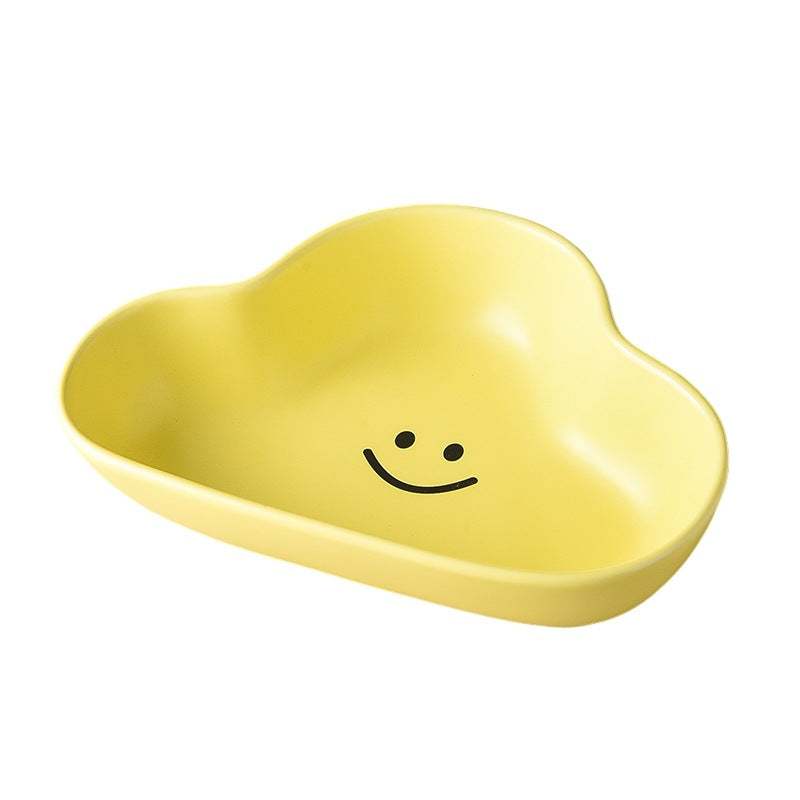 Pet supplies ceramic bowl dog bowl cat food bowl cat rice bowl water bowl clouds three-color bowl rice bowl dog food bowl