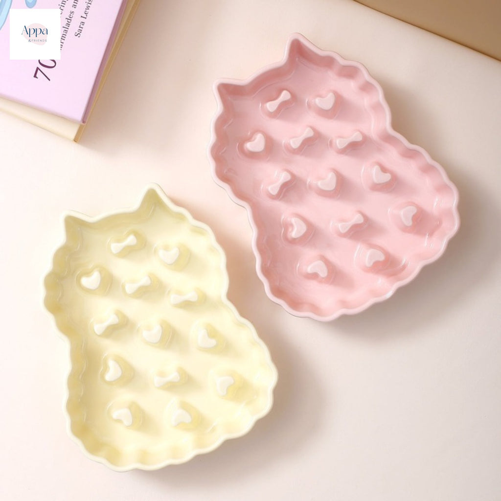 Creative Cat-shaped Pet Bowl Large Capacity Slow-eating Bowl Cat Bowl Dog Bowl Large Anti-choking Ceramic Bowl Water-feeding Bowl Dog Rice Basin