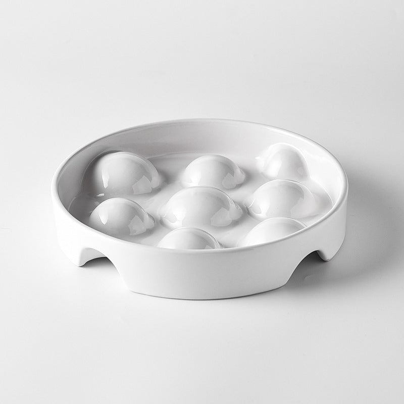 Ball-shaped Slow-eating Bowl for Dogs Ceramic Slow-eating Bowl for Anti-choking Slow-eating Cat Bowl for Dogs Anti-overturning Protection for Cervical Vertebra Pet