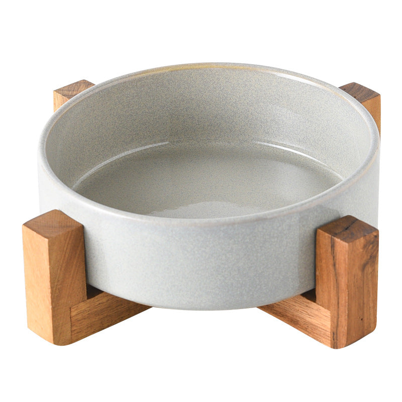 Japanese Style Kiln Change Ceramic Pet Cat Bowl Dog Bowl Medium Size Dog Puppy Slow Food Bowl Anti-choking Slow Food Bowl Anti-knock