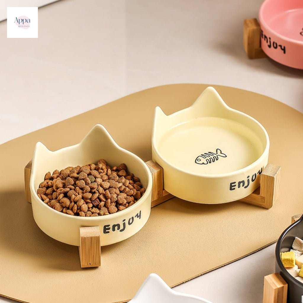 Cat Bowl Black Ceramic Dog Bowl Black Bowl Cat Food Bowl Dog Drink Cat Food Bowl Pet Water Bowl Anti-knock