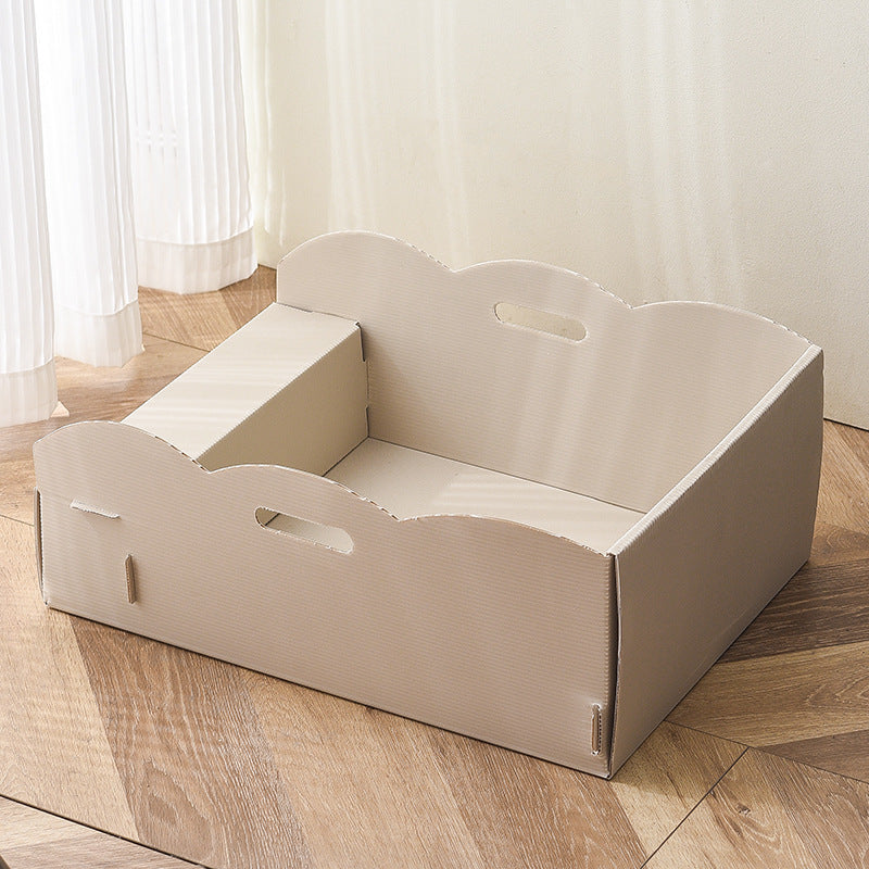Creative Hand Fold Cat Litter Box Large Open Semi-closed Cat Toilet Anti-splash Cat Litter Box Cat Litter Box