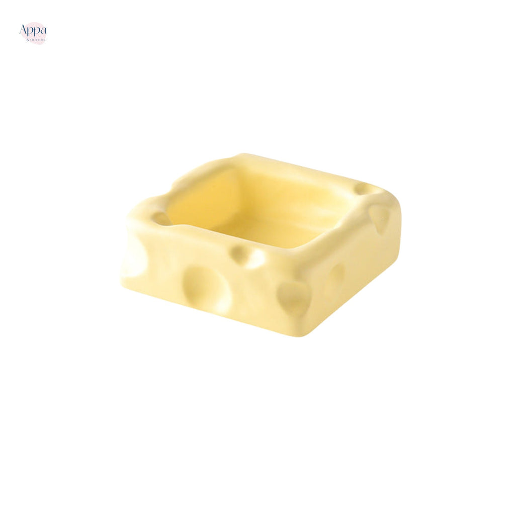 Cute ceramic bowl creative cheese shape rice bowl cat food bowl dog food bowl drinking bowl anti-knock pet supplies