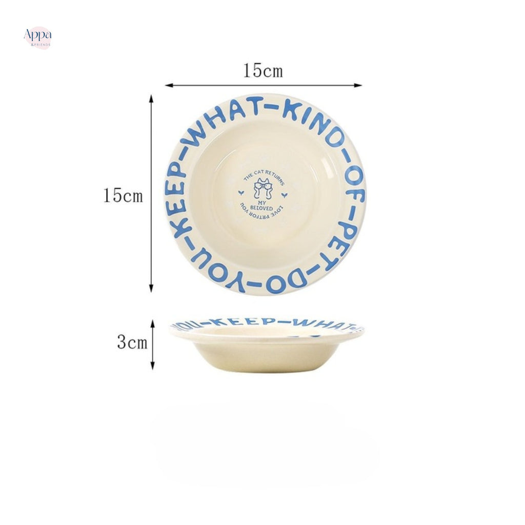 Creative Cartoon Edge Protection UFO Plate Household Ceramic Pet Bowl Cat Bowl Dog Bowl Pet Supplies Food Basin Cat Rice Bowl