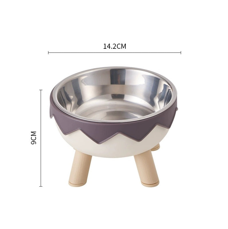 Pet Stainless Steel Bowl High Foot Cat Bowl Cartoon Neck Protection Anti-knock Pet Eatware Dog Cat Water Bowl Free Shipping