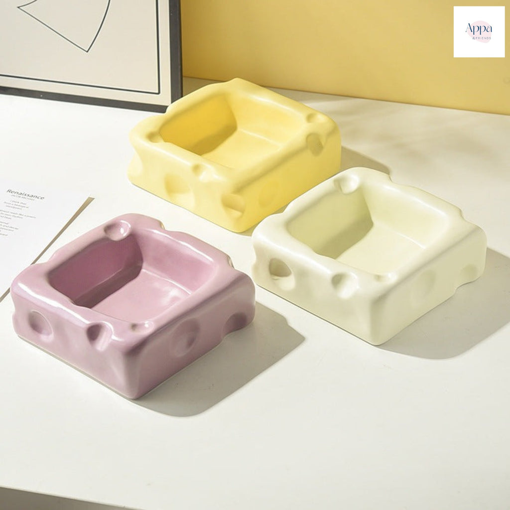 Cute ceramic bowl creative cheese shape rice bowl cat food bowl dog food bowl drinking bowl anti-knock pet supplies