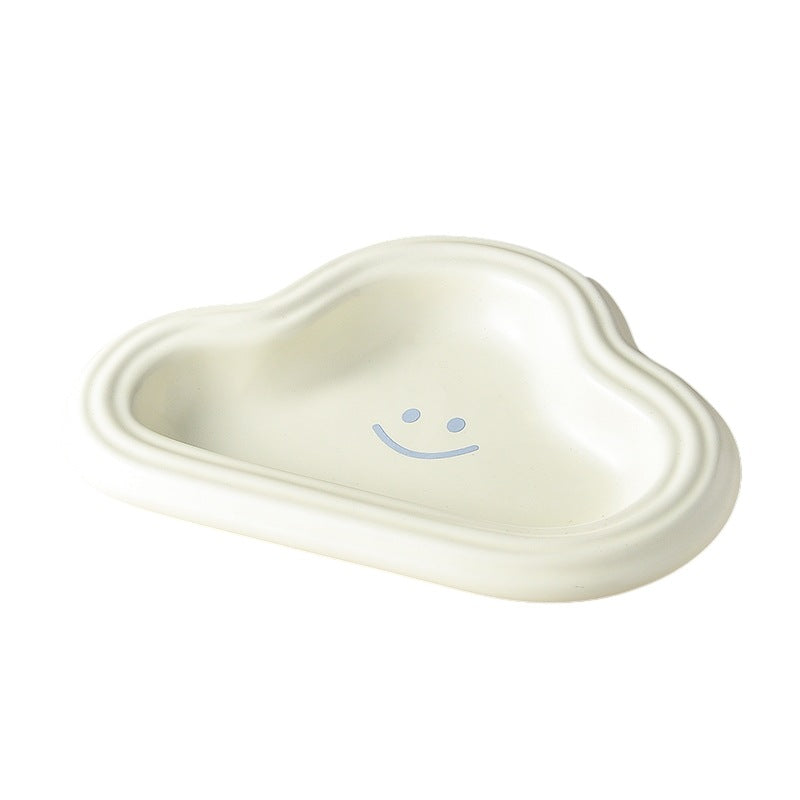 Pet supplies ceramic bowl dog bowl cat food bowl cat rice bowl water bowl clouds three-color bowl rice bowl dog food bowl