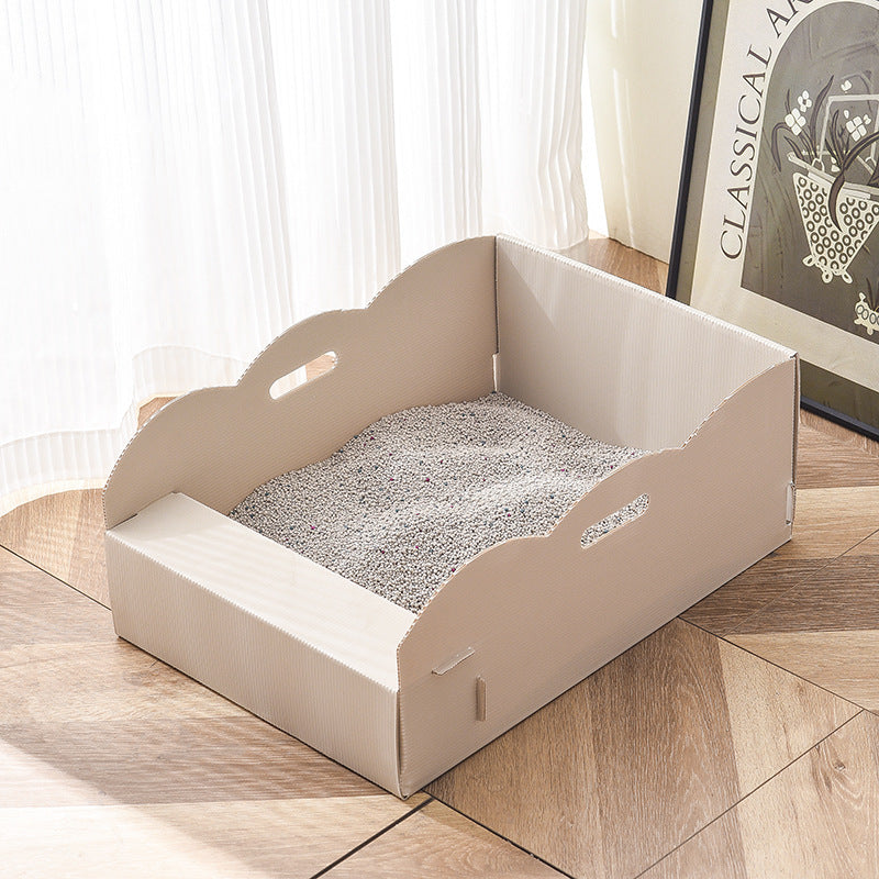 Creative Hand Fold Cat Litter Box Large Open Semi-closed Cat Toilet Anti-splash Cat Litter Box Cat Litter Box
