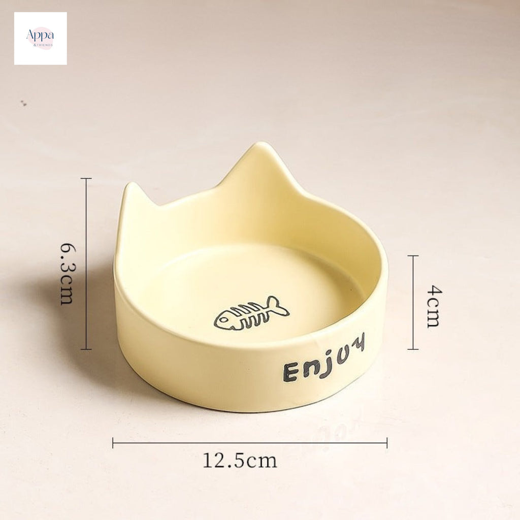 Cat Bowl Black Ceramic Dog Bowl Black Bowl Cat Food Bowl Dog Drink Cat Food Bowl Pet Water Bowl Anti-knock