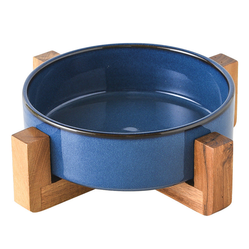 Japanese Style Kiln Change Ceramic Pet Cat Bowl Dog Bowl Medium Size Dog Puppy Slow Food Bowl Anti-choking Slow Food Bowl Anti-knock