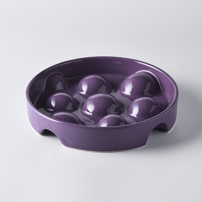 Ball-shaped Slow-eating Bowl for Dogs Ceramic Slow-eating Bowl for Anti-choking Slow-eating Cat Bowl for Dogs Anti-overturning Protection for Cervical Vertebra Pet