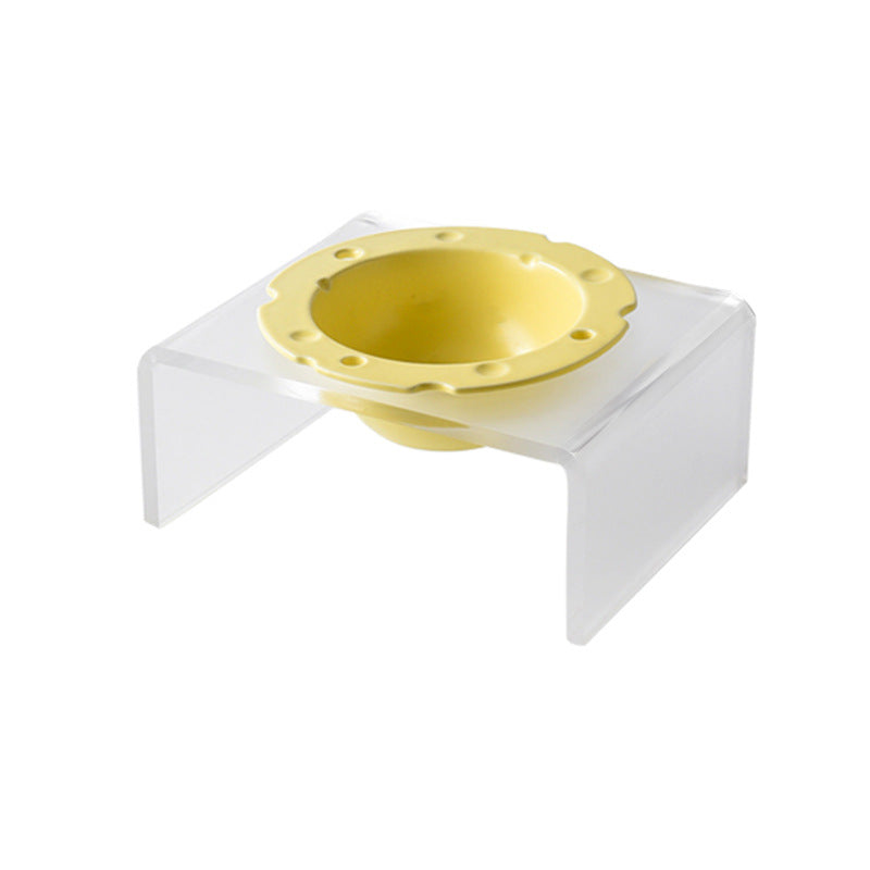 Acrylic cat bowl rack double Bowl cheese creative pet bowl ceramic dog bowl protective cervical spine cat food bowl small dog bowl