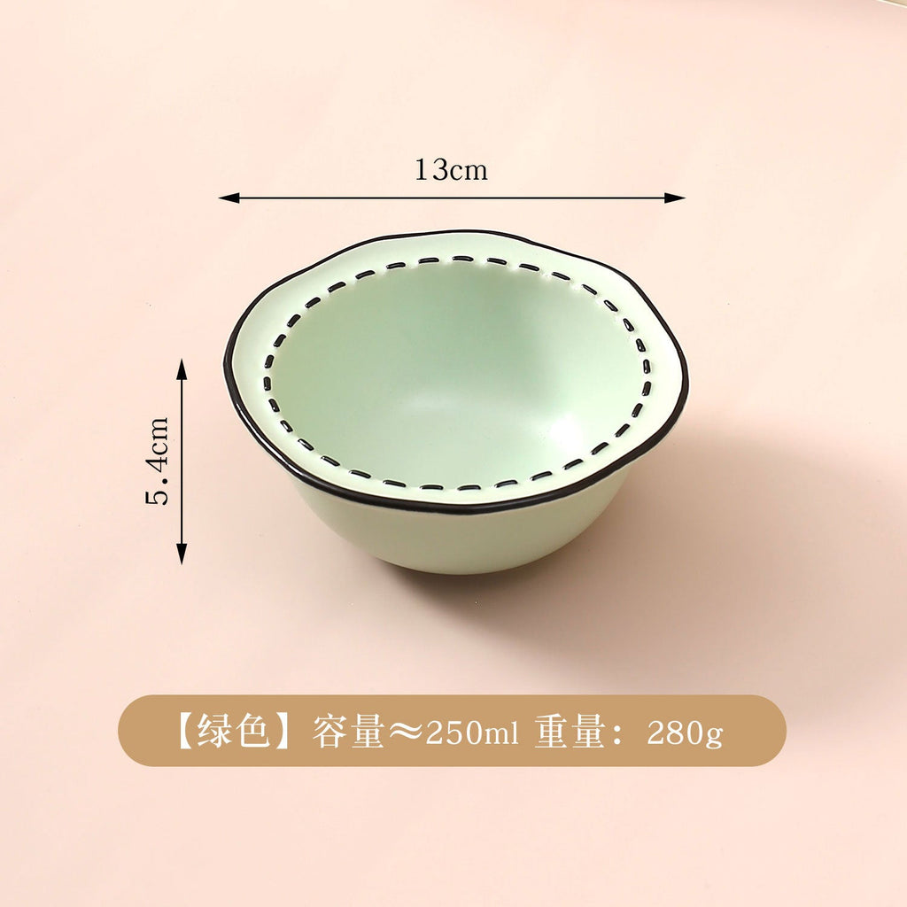 Ceramic cat bowl cat food bowl cat food bowl dog bowl dog bowl drinking bowl double bowl cervical protection Pet Bowl supplies