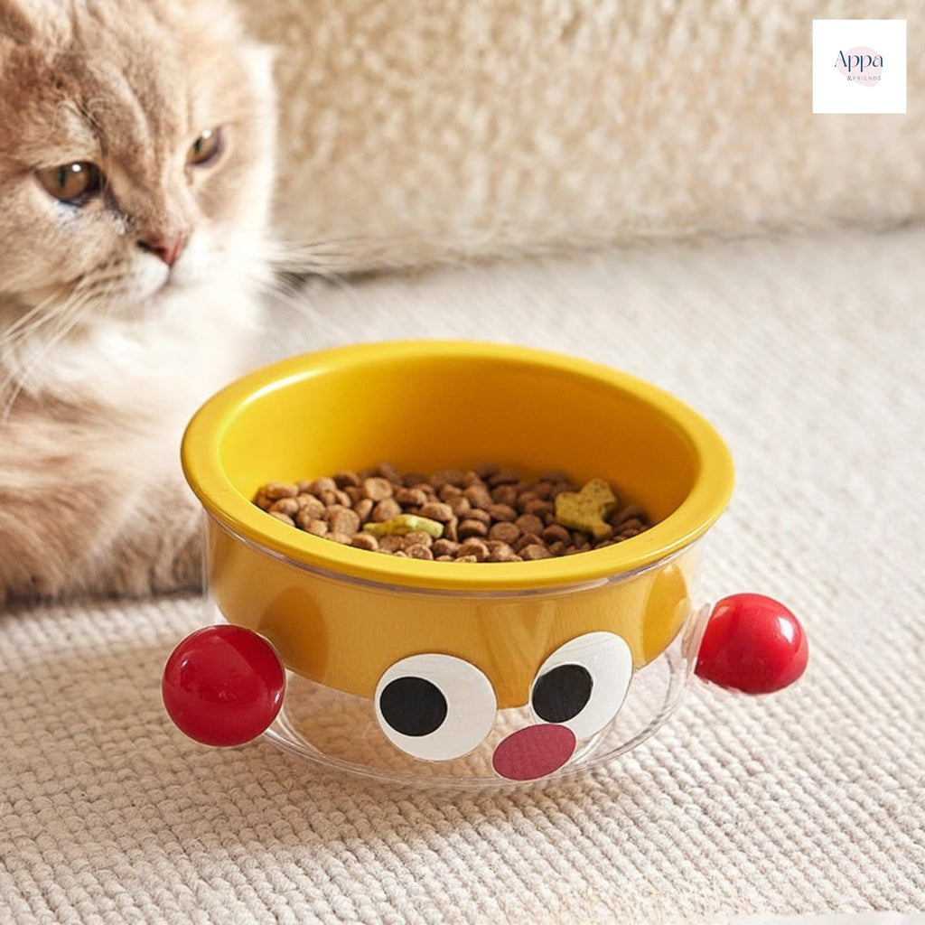 Ceramic Cat Bowl Cat Food Bowl Ceramic Pet Bowl Protection Cervical Spine Two-in-One Anti-Kumpling Double Bowl Water Bowl Pet Supplies