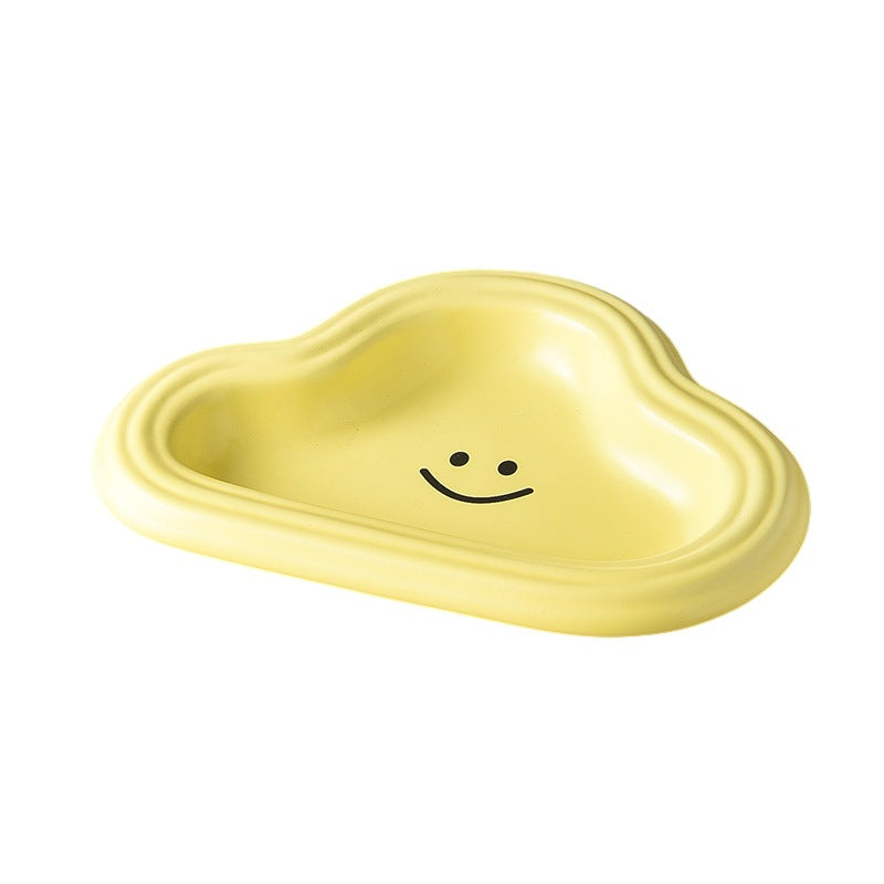 Pet supplies ceramic bowl dog bowl cat food bowl cat rice bowl water bowl clouds three-color bowl rice bowl dog food bowl